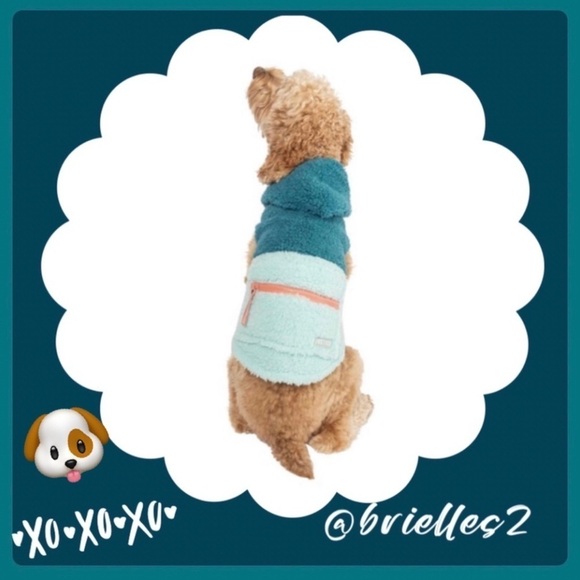🐶 Meduim 🐶 New Justice Pet Polyester Sherpa Dog Hoodie, Turquoise - Picture 1 of 14